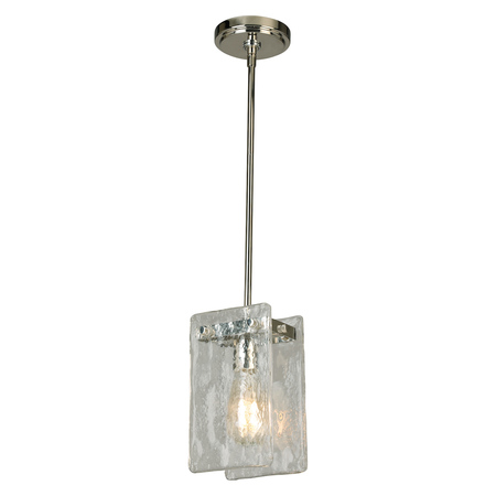 EGLO One Light Mini Pendant W/ Polished Nickel Finish & Clear Hand Sculpted 203995A